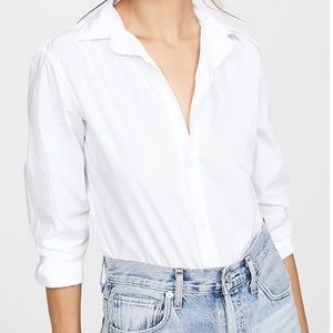 Frank & Eileen — Frank Poplin Button Down in White (XS)